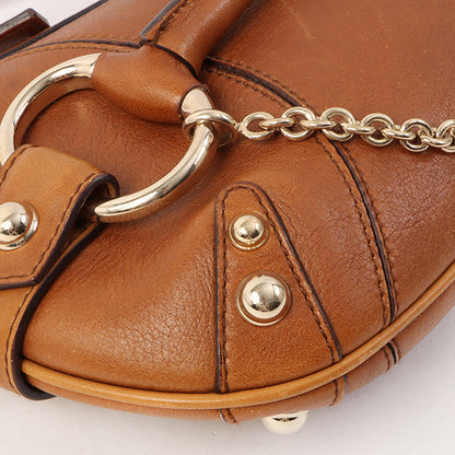 Gucci Horse Bit Plate Mini Handle Bag Brown