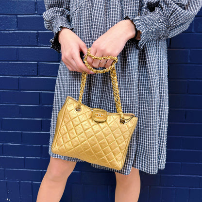CHANEL Limited Edition Crystal CC Logo Shoulder Bag