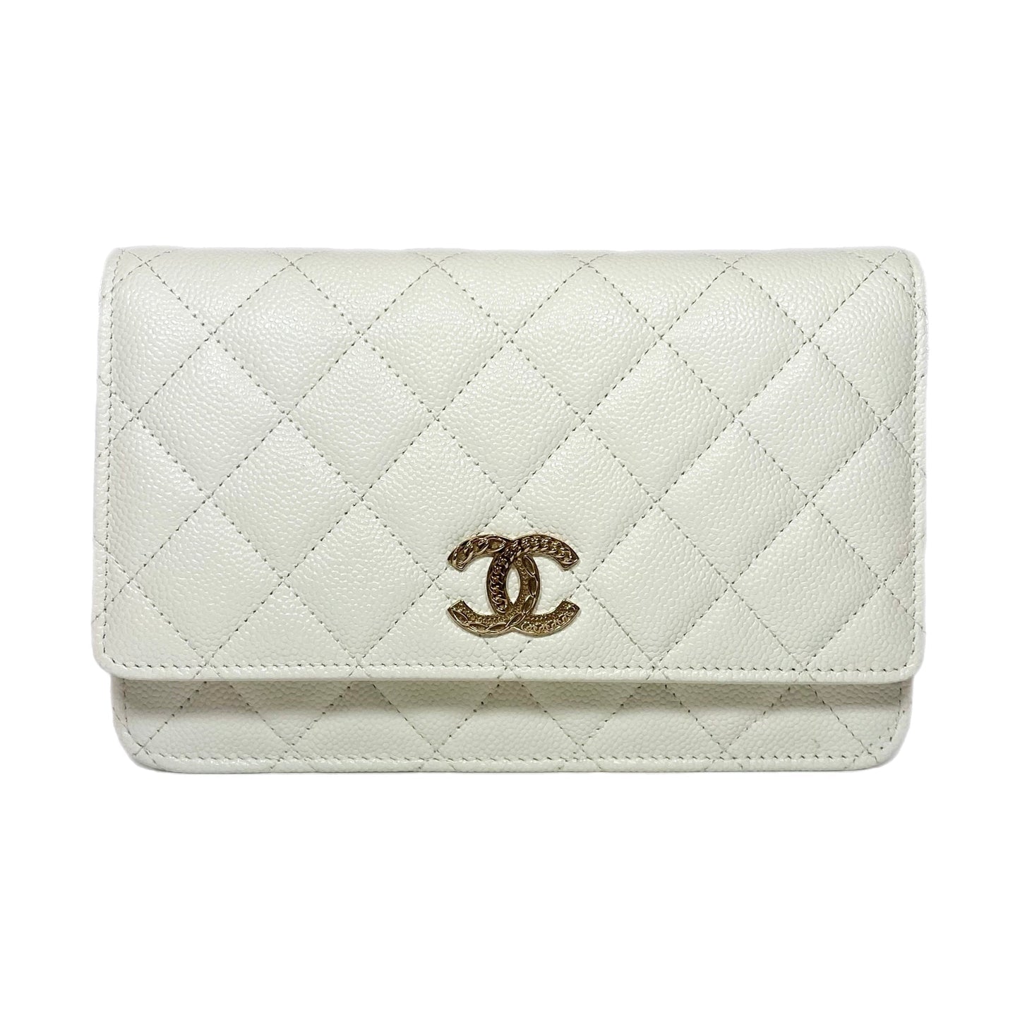 Chanel Flap Caviar Leather Gold Crossbody Bag