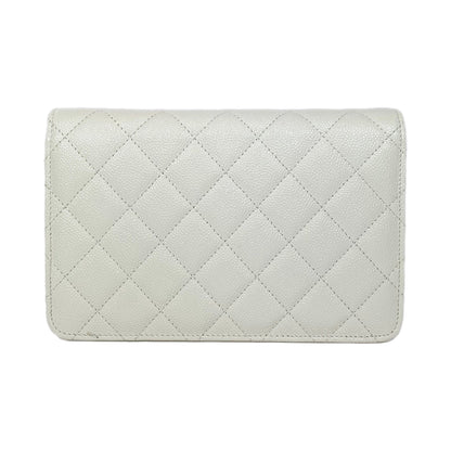 Chanel Flap Caviar Leather Gold Crossbody Bag
