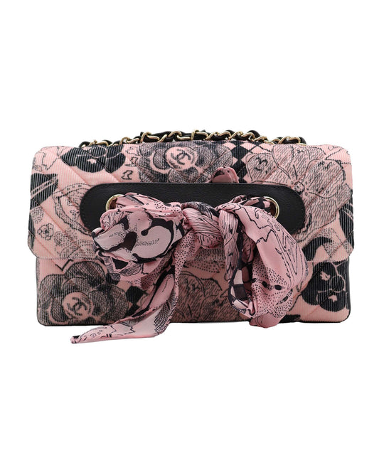 Chanel Camellia Scarf Pink Canvas C24123262 ASC5884