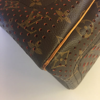 LOUIS VUITTON Limited Edition Orange Monogram Perforated Speedy 30 Handbag