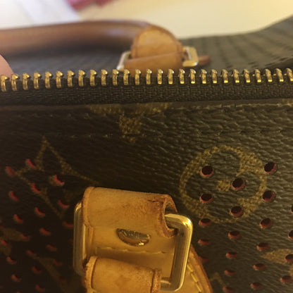 LOUIS VUITTON Limited Edition Orange Monogram Perforated Speedy 30 Handbag