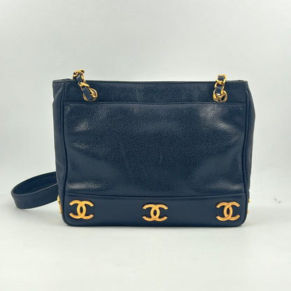 Chanel Caviar Leather Triple Shoulder Bag