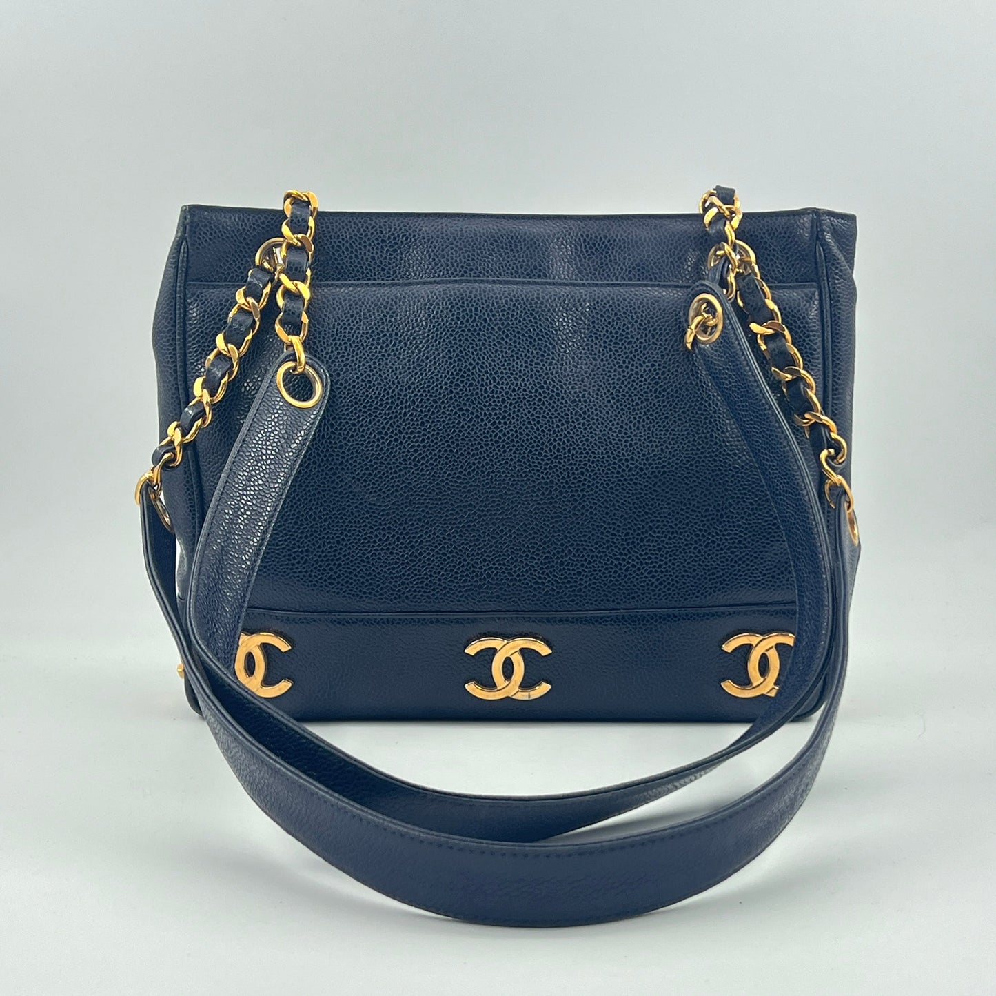 Chanel Caviar Leather Triple Shoulder Bag