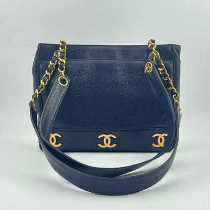 Chanel Caviar Leather Triple Shoulder Bag