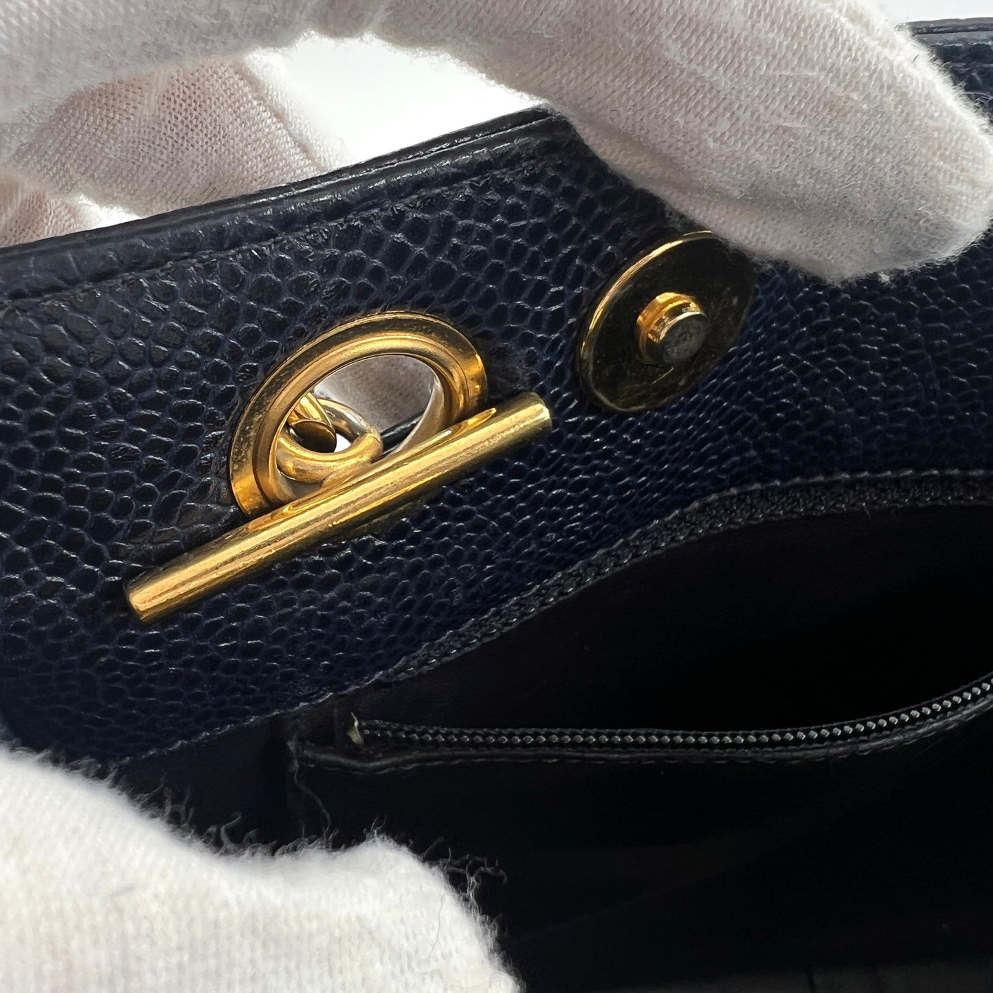 Chanel Caviar Leather Triple Shoulder Bag