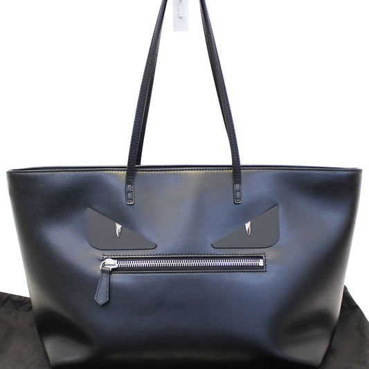 FENDI Monster Roll Leather Medium Tote Bag