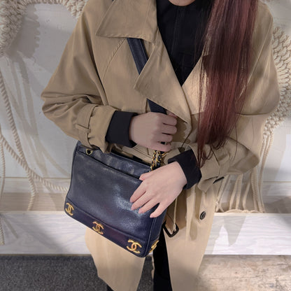 Chanel Caviar Leather Triple Shoulder Bag