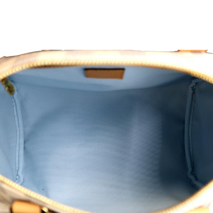 LOUIS VUITTON Braided Speedy 30 Damier Azur Satchel Bag White