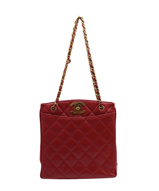 Chanel CC Tote Red Caviar C24030745 ASC5924