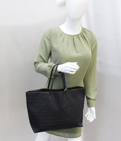 FENDI Monogram Zucca Pattern Tote Bag with Pouch