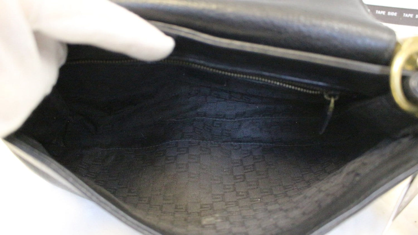 GUCCI Black Leather Lady Satchel Bag