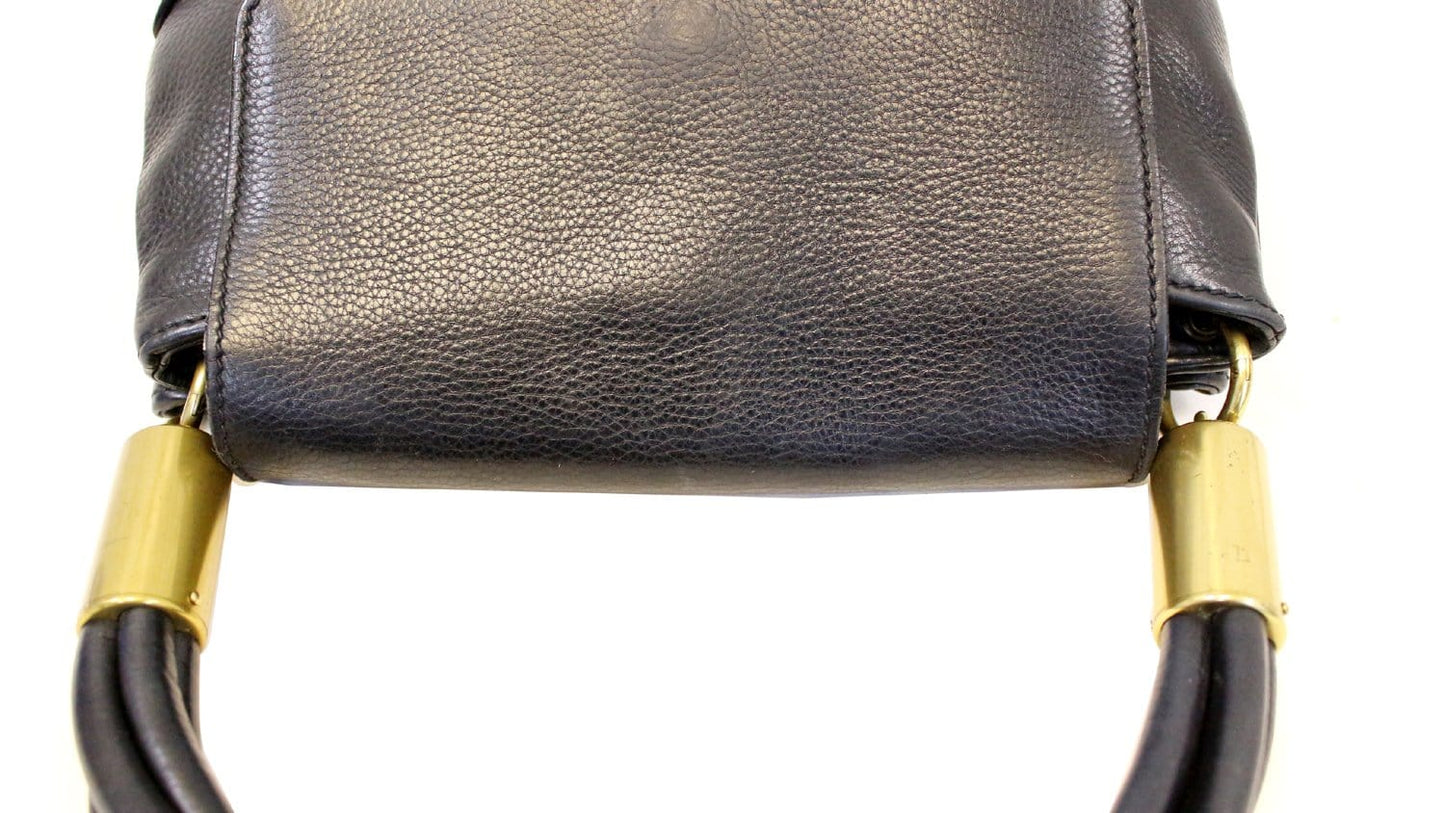 GUCCI Black Leather Lady Satchel Bag