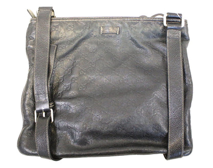 GUCCI Black Guccisima Leather Shima Crossbody Shoulder Bag 201446