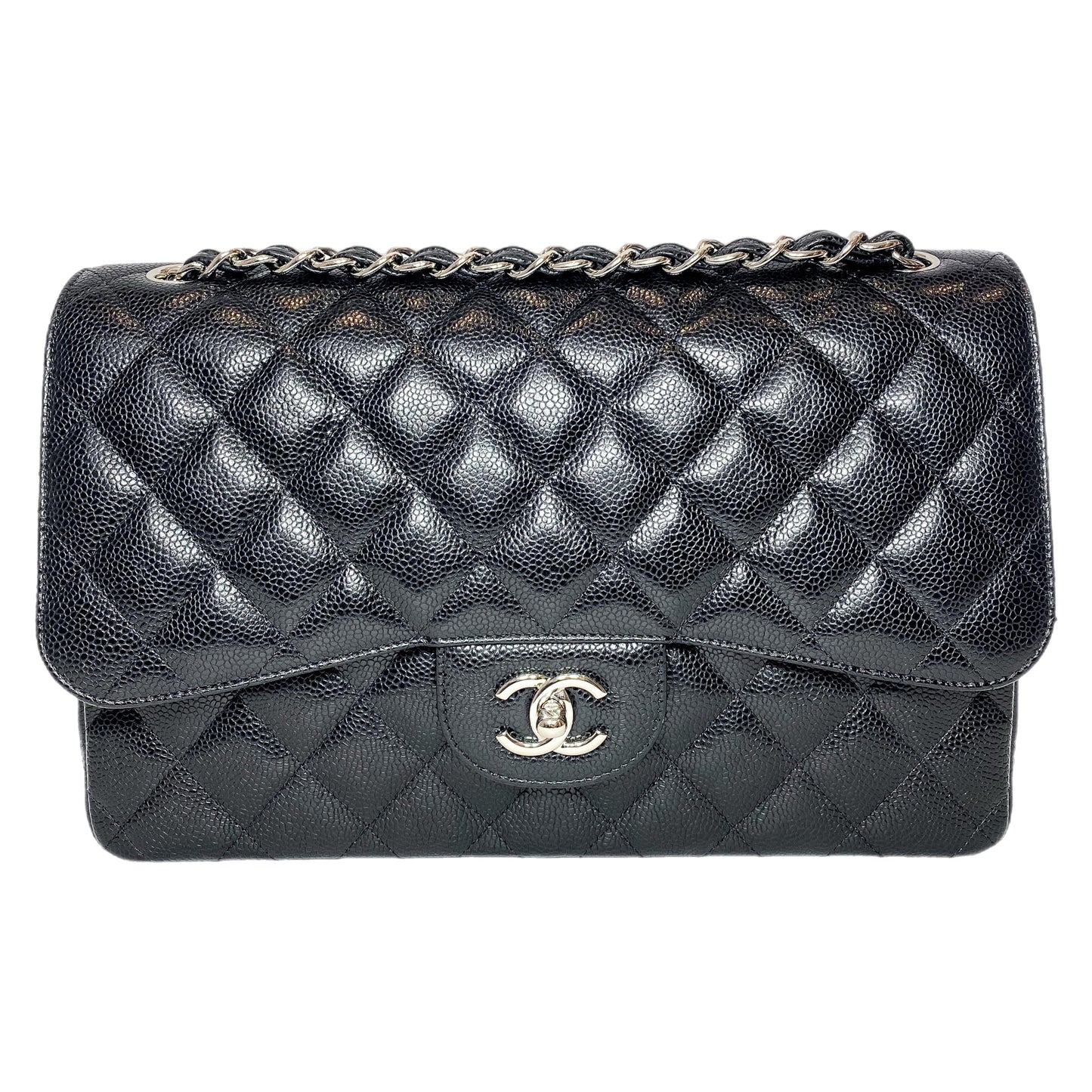 Chanel Flap Caviar Leather Black Shoulder Bag 2