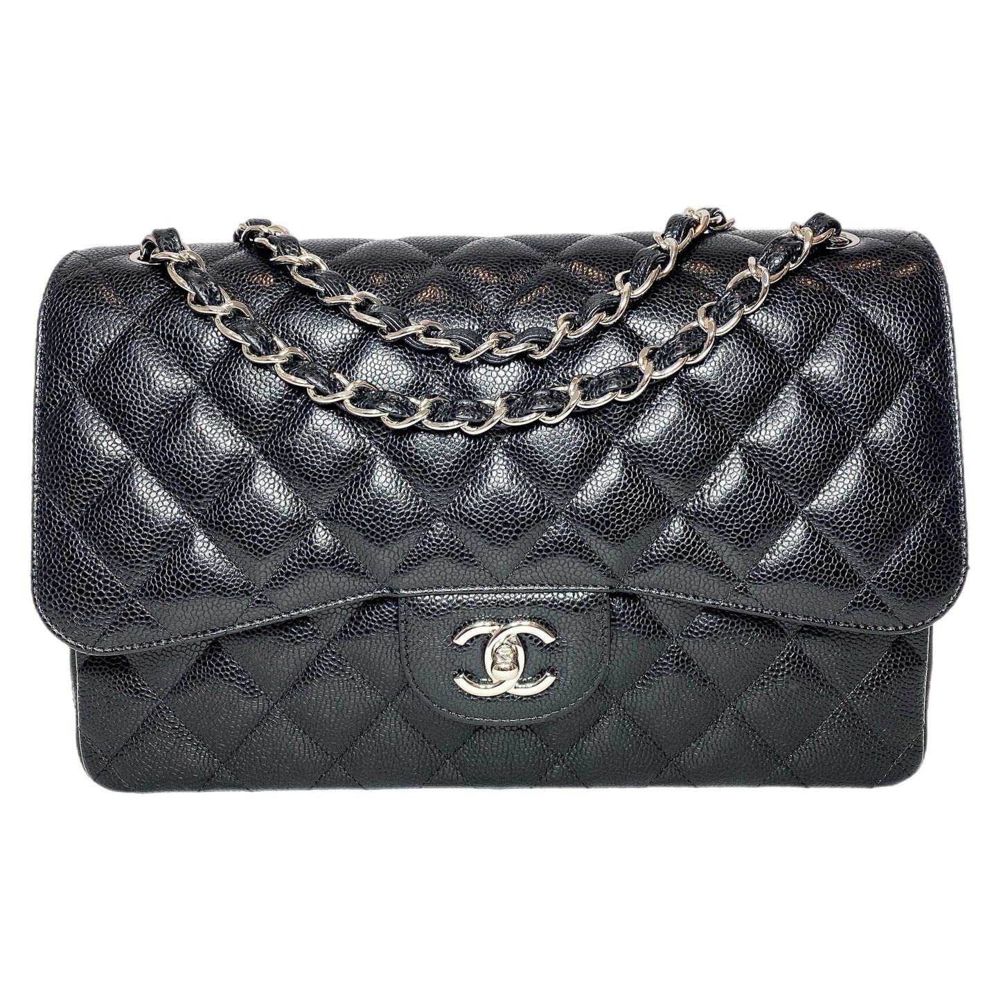 Chanel Flap Caviar Leather Black Shoulder Bag 2