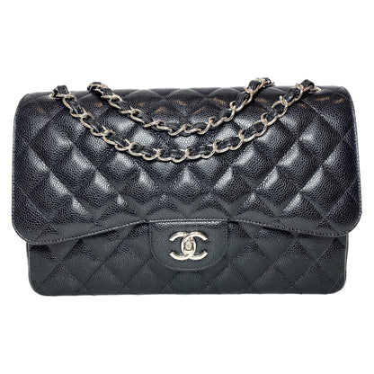 Chanel Flap Caviar Leather Black Shoulder Bag 2