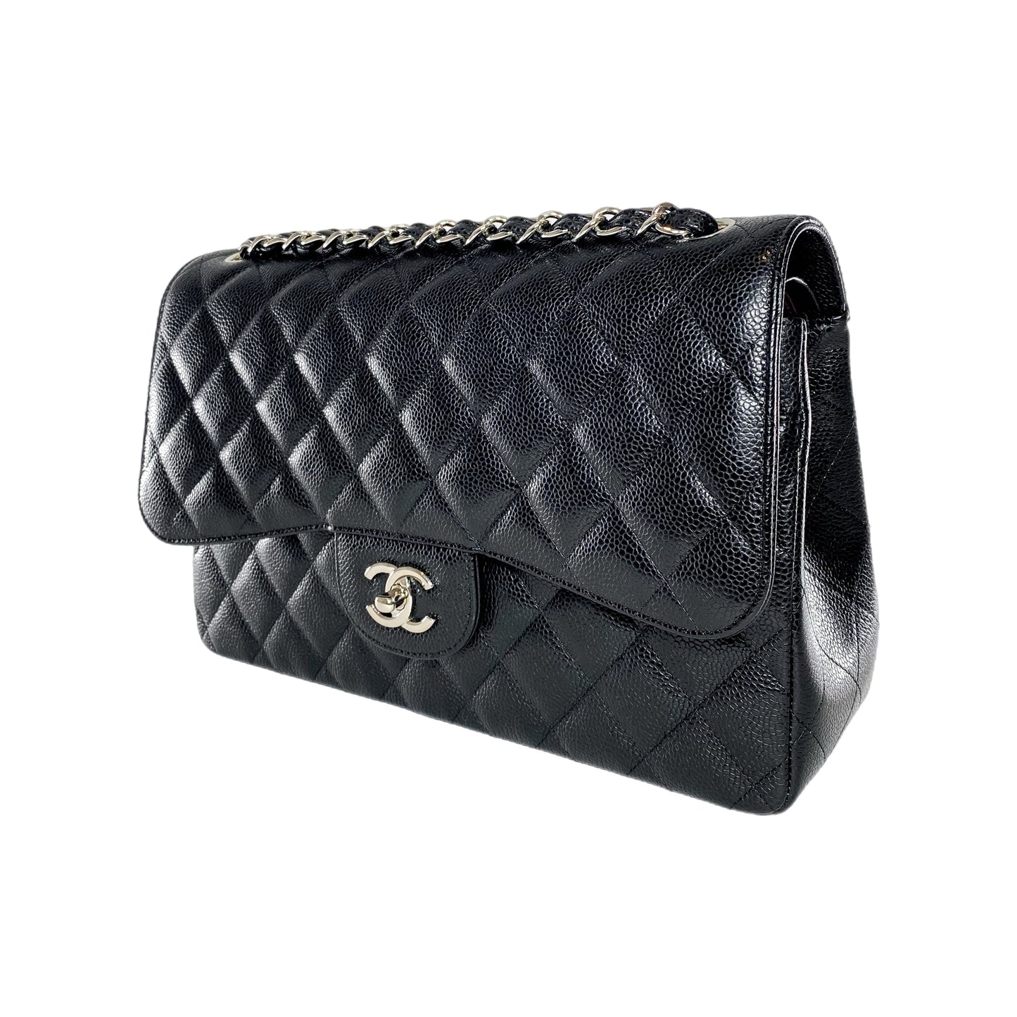 Chanel Flap Caviar Leather Black Shoulder Bag 2