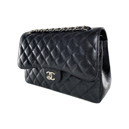 Chanel Flap Caviar Leather Black Shoulder Bag 2
