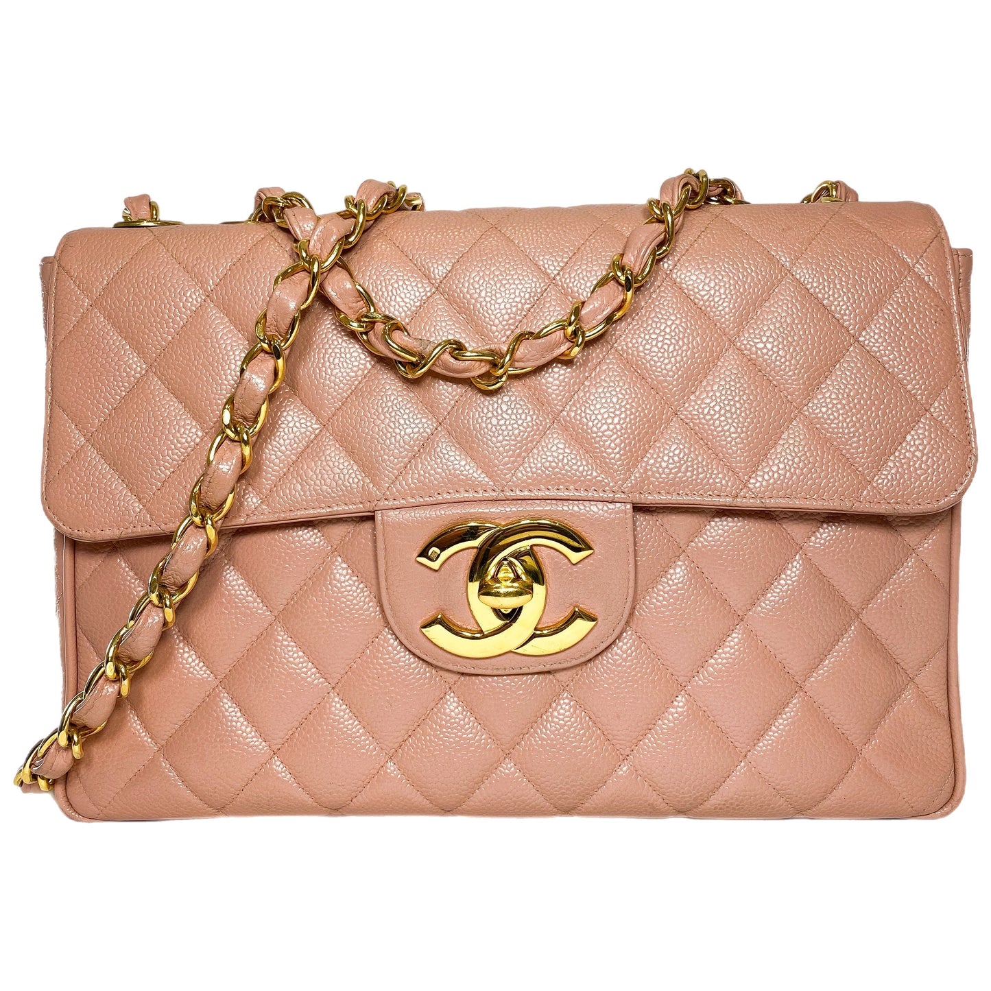 Chanel Flap Caviar Leather Gold Shoulder Bag 2