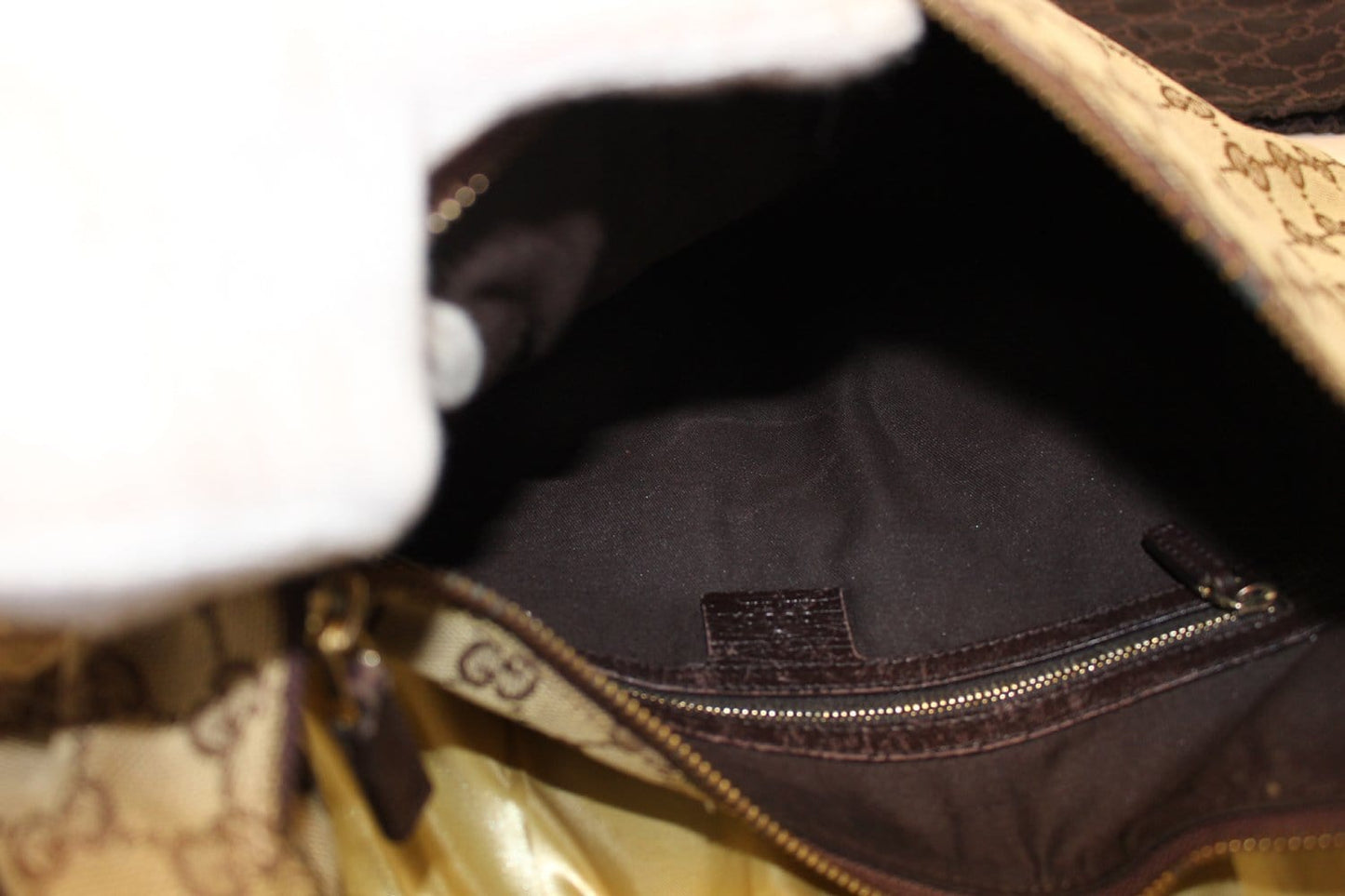 GUCCI Beige GG Canvas Medium Horsebit Hobo Bag