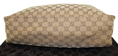 GUCCI Beige GG Canvas Medium Horsebit Hobo Bag