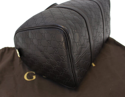 GUCCI 265697 GG Guccissima Leather Chocolate Boston Bag