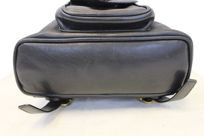 GUCCI Backpack Bamboo Black Leather Handbag