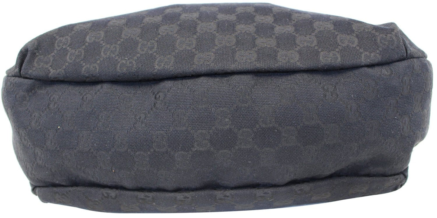 GUCCI Monogram Large Ladies Web Hobo Black 211933