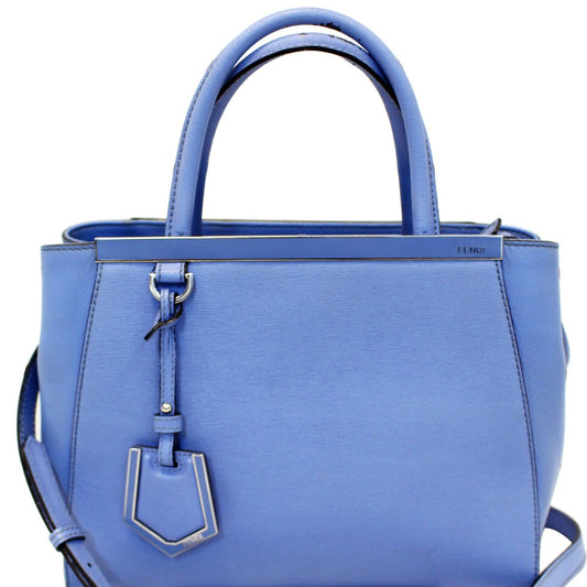 FENDI Blue Leather Roma Petite 2 Jours Shoulder Handbag