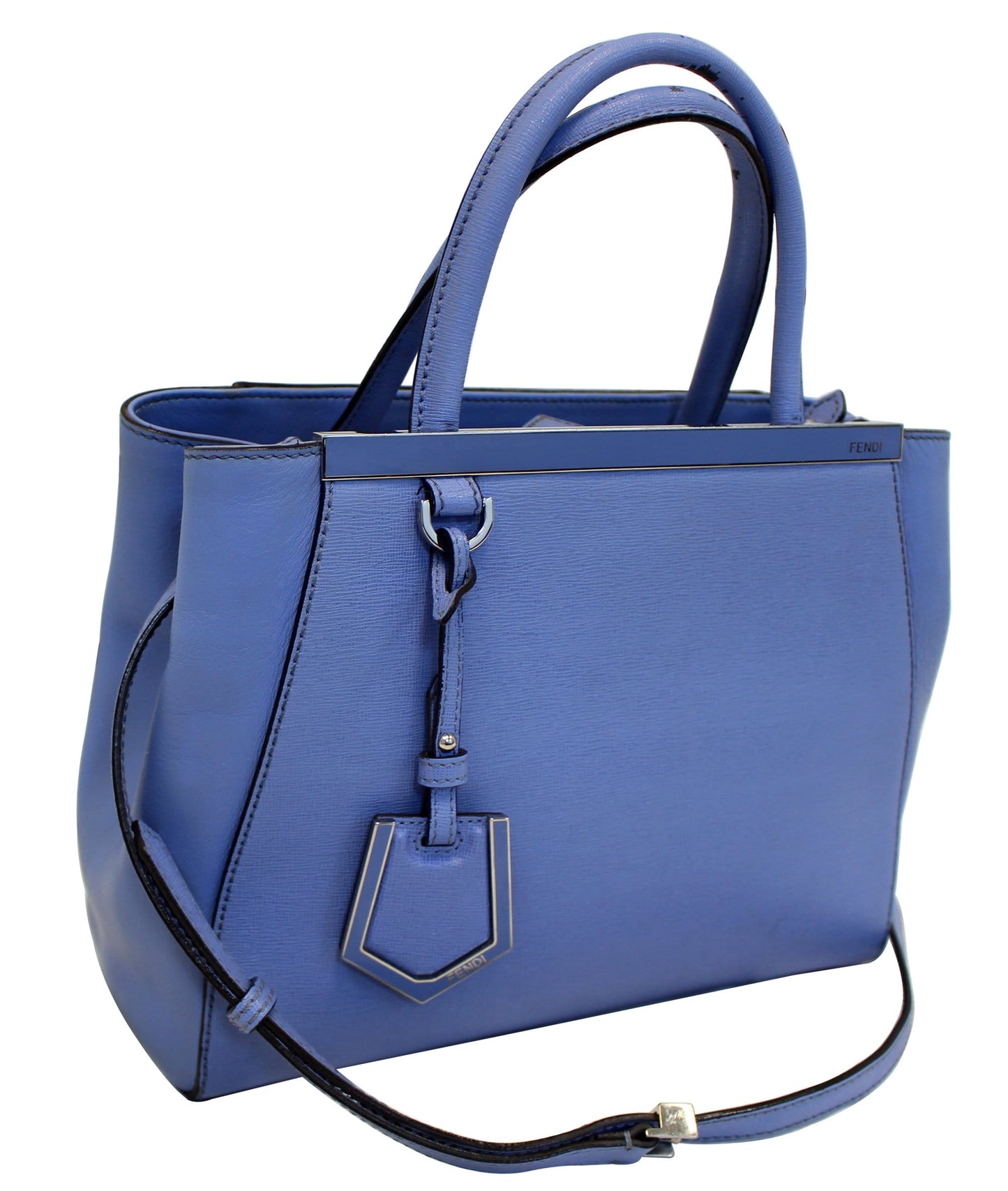 FENDI Blue Leather Roma Petite 2 Jours Shoulder Handbag