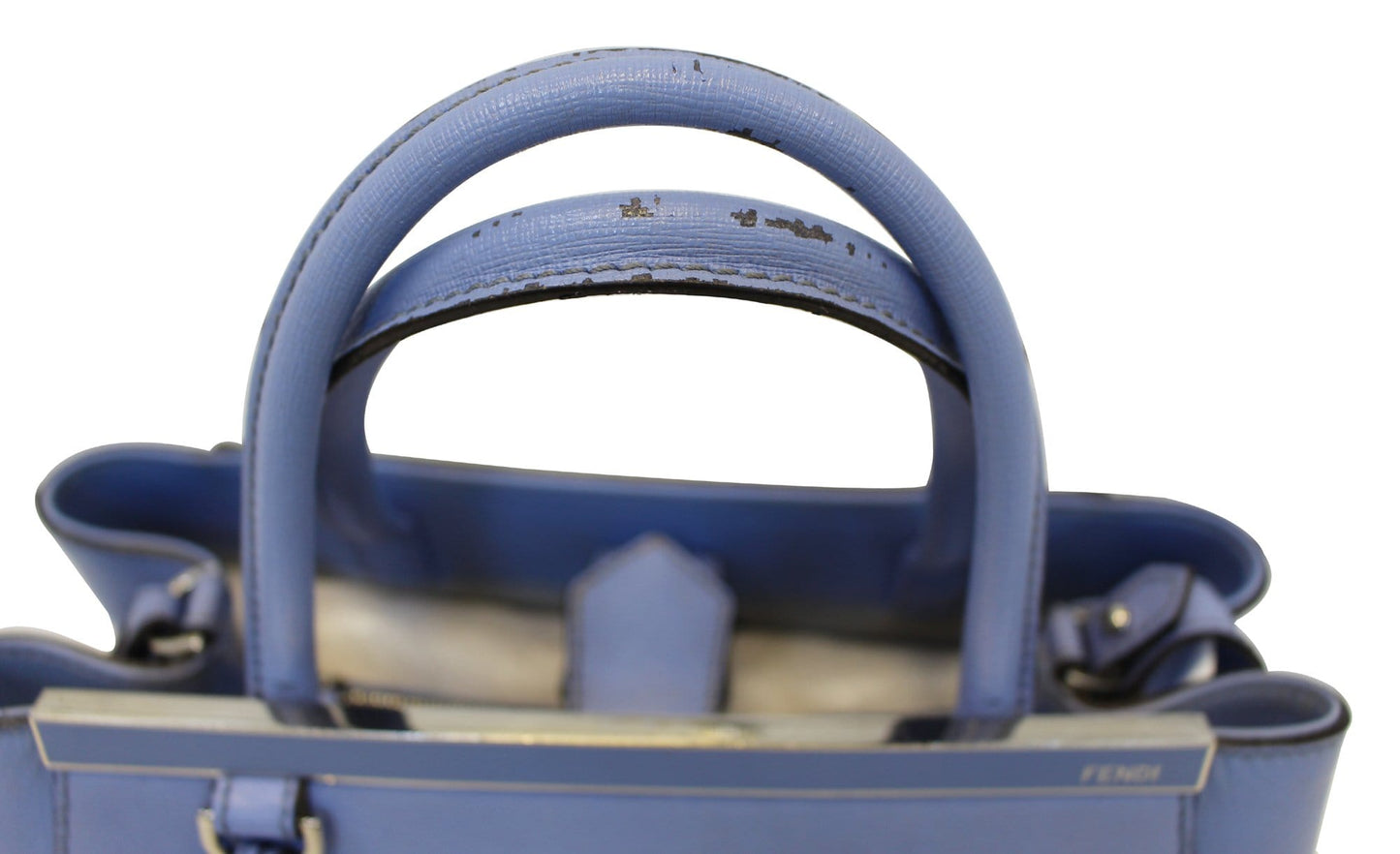 FENDI Blue Leather Roma Petite 2 Jours Shoulder Handbag