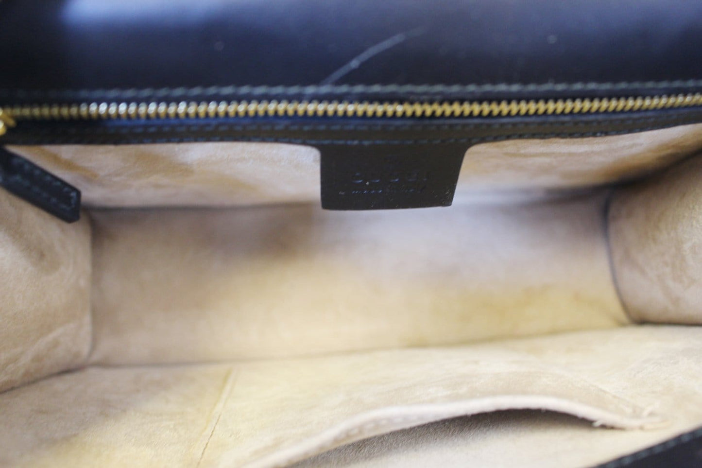 GUCCI Black Calfskin Leather Small Sylvie Shoulder Bag