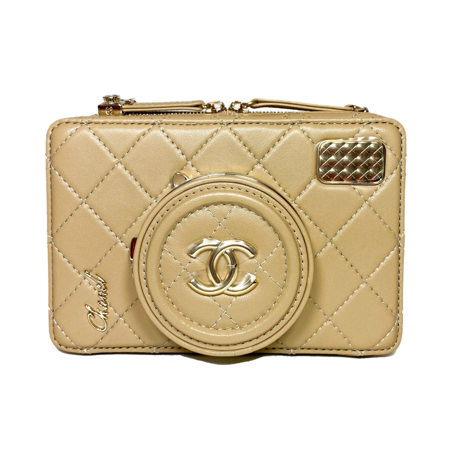 Chanel Camera Bag Lambskin Gold Crossbody Bag