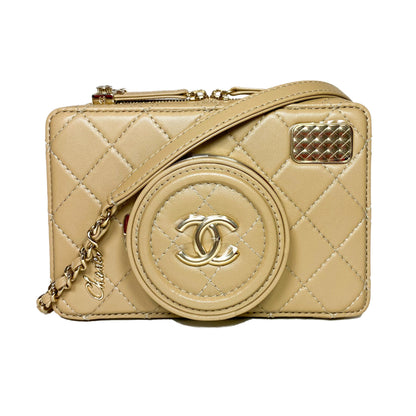 Chanel Camera Bag Lambskin Gold Crossbody Bag