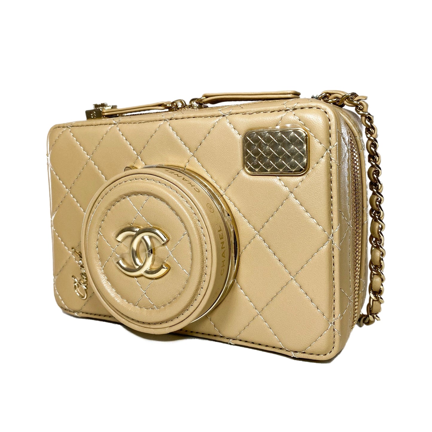 Chanel Camera Bag Lambskin Gold Crossbody Bag