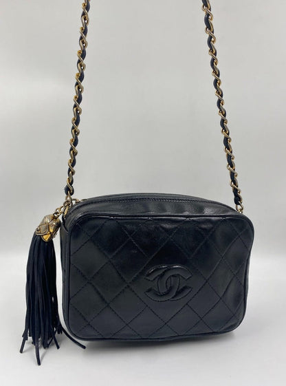 Chanel Camera Bag Lambskin Black Crossbody Bag