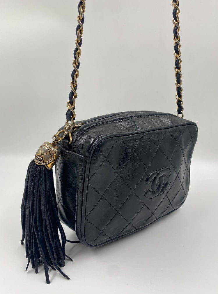 Chanel Camera Bag Lambskin Black Crossbody Bag
