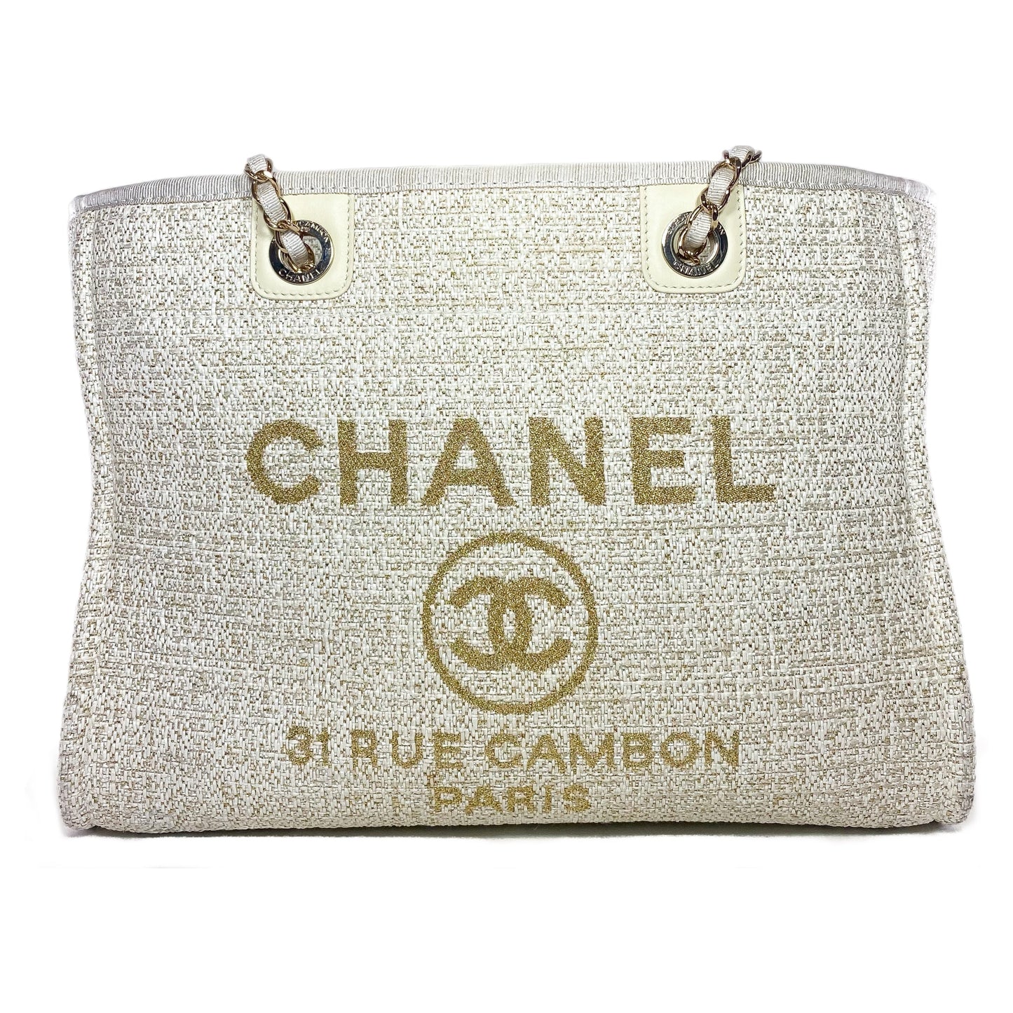 Chanel Large Canvas Gold Handbag