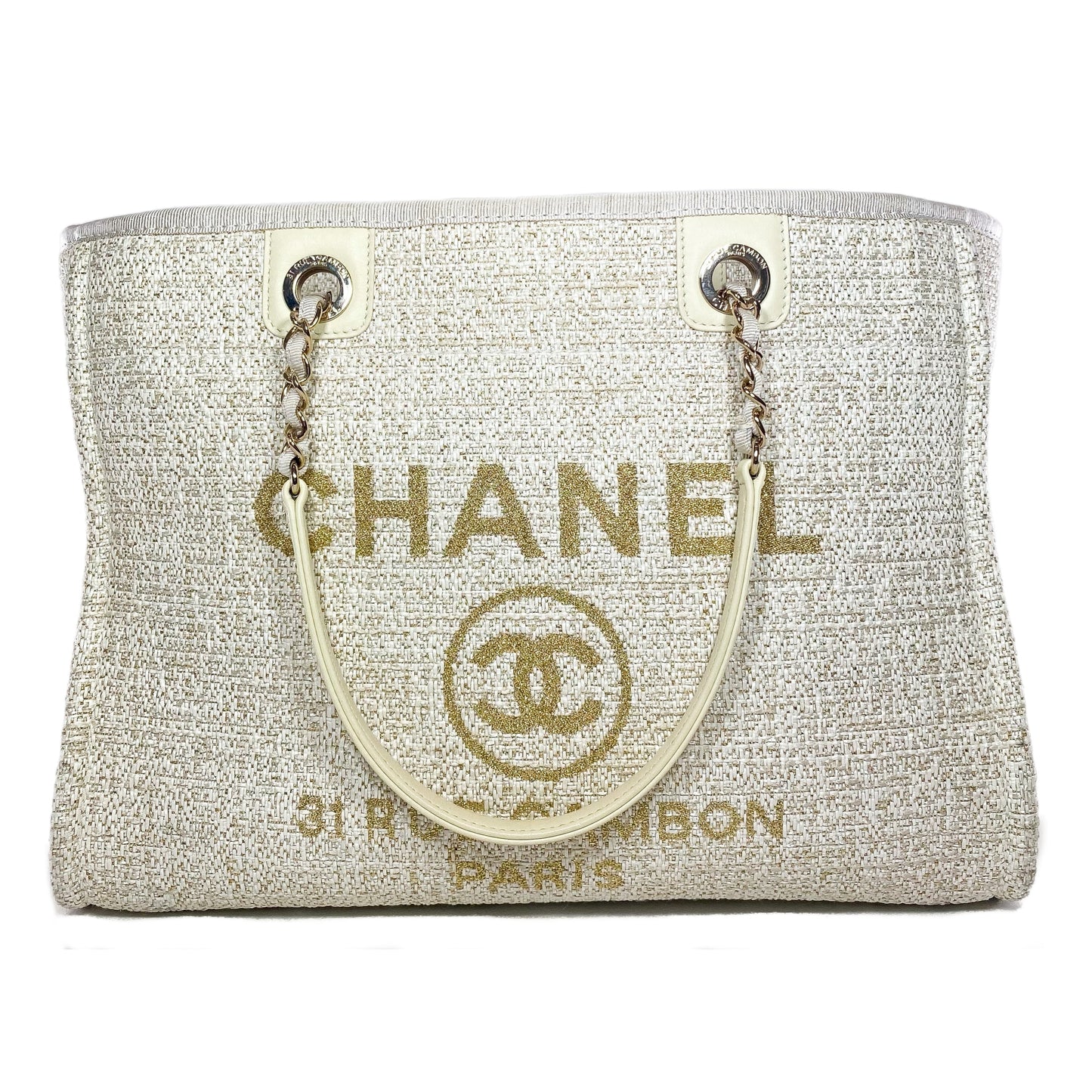 Chanel Large Canvas Gold Handbag