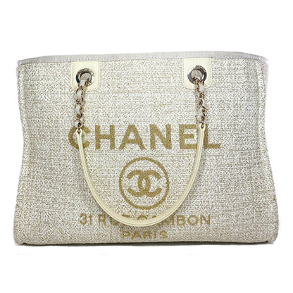 Chanel Large Canvas Gold Handbag