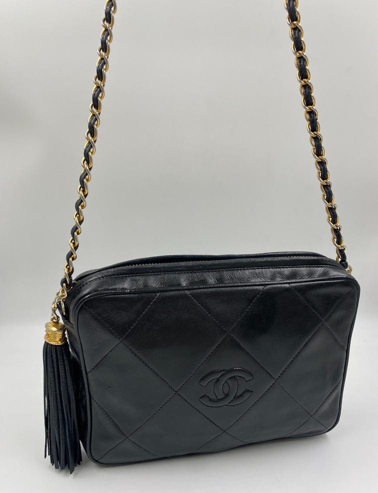 Chanel Camera Bag Lambskin Black Crossbody Bag 5