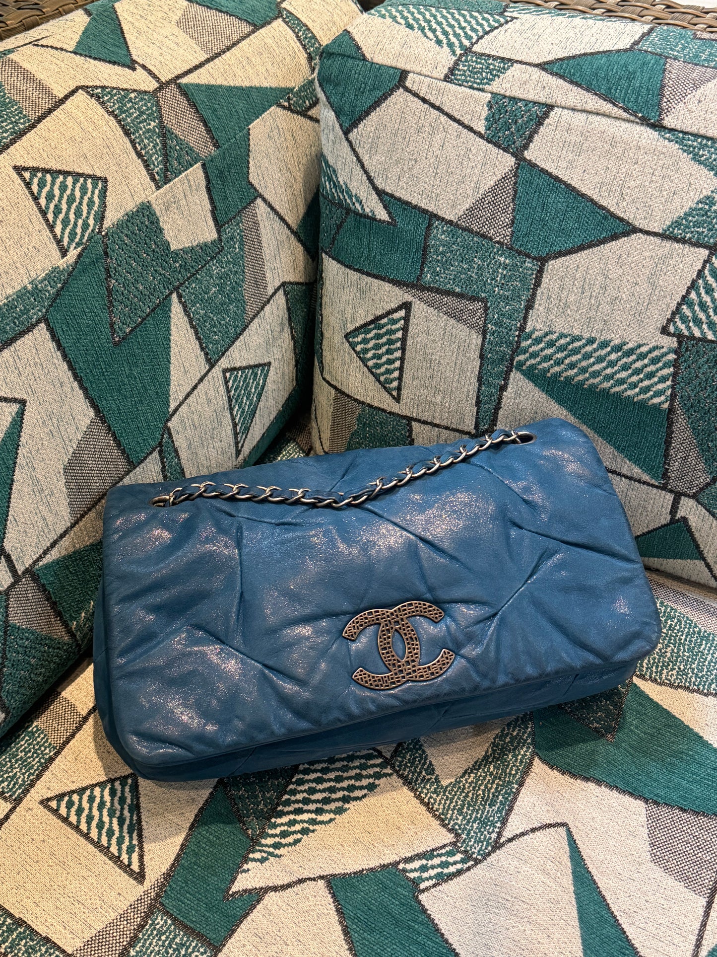 Chanel CC Glint Iridescent Calfskin Nubuck Flap bag TWS