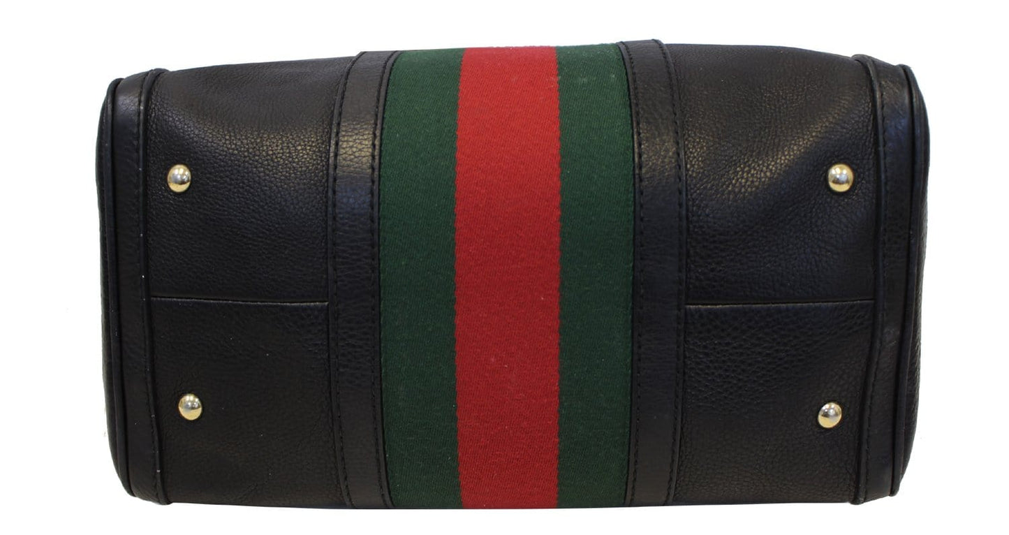 GUCCI Vintage Web Medium Boston Bag with Signature Web