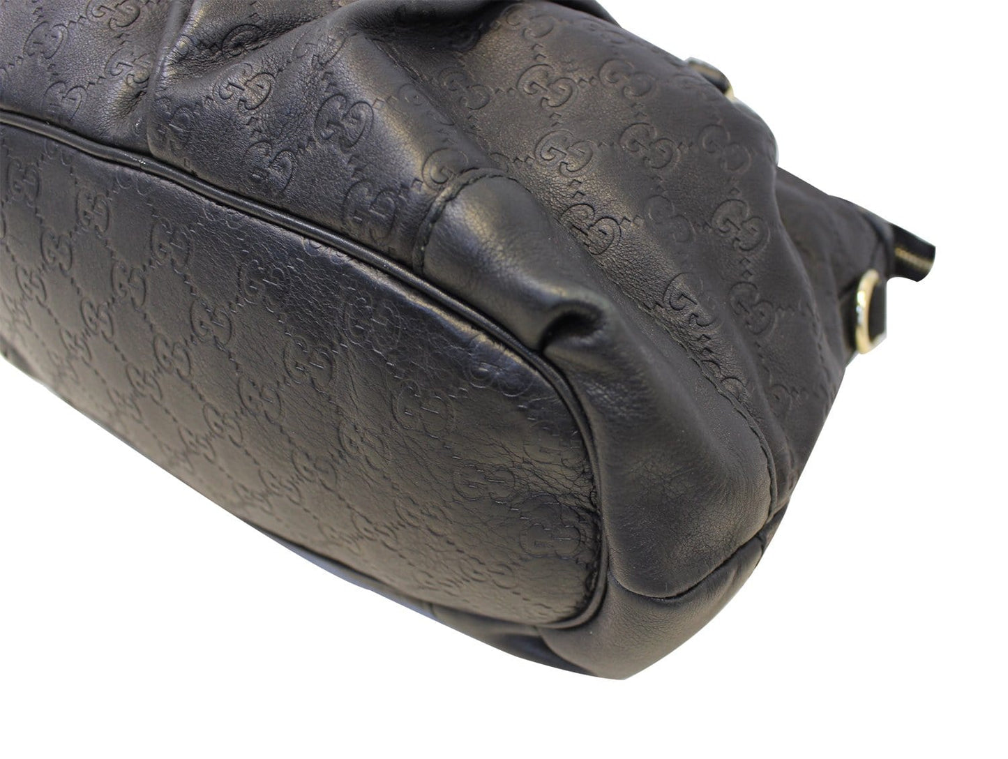GUCCI Sukey Guccissima Top Handle Black Satchel Bag