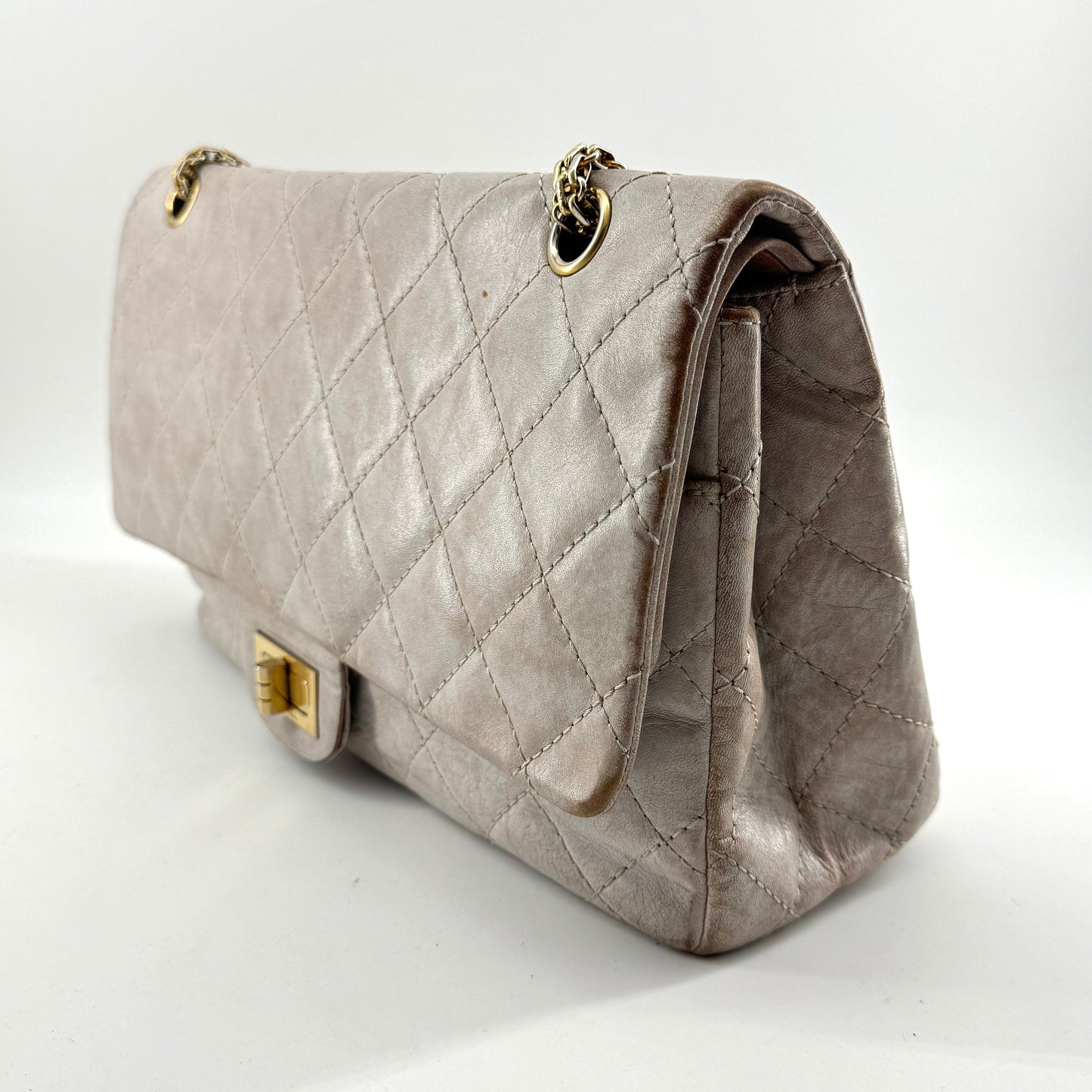 Chanel Icing Marble Aged Leather 2.55 Reissue 227 Classic Flap Bag