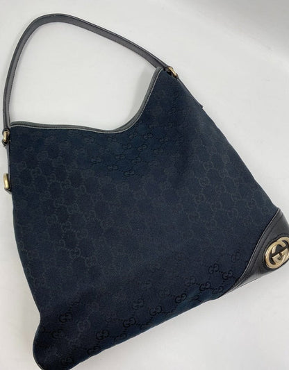 Gucci Vintage Canvas Hobo Tote