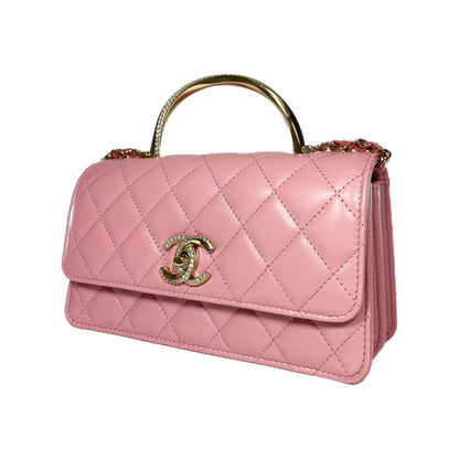 Chanel Flap Lambskin Gold Shoulder Bag 3