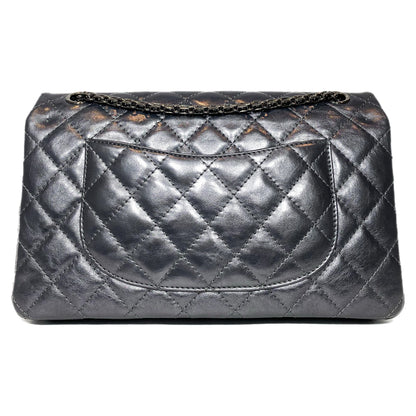 Chanel Flap Leather Gray Shoulder Bag